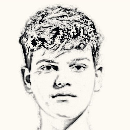 Pencil-sketch portrait of Huseyn Ibrahimli